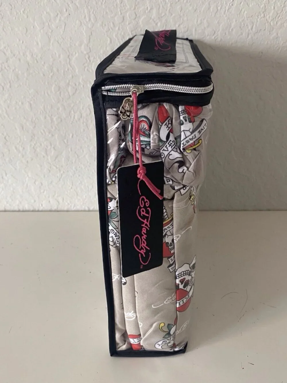 6‎ Piece Ed Hardy KING Size Sheet Set Logo Skulls Snake Hearts Roses Khaki NEW